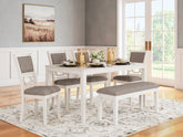 Orleans Furniture - Ashley Furniture - Erinberg Dining Room - Dining Room Table Set (6/CN) / Antique White - D423-325